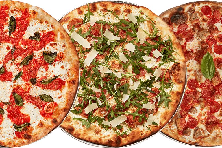 Grimaldi's signature coal-fired brick oven pizzas offering a taste of Brooklyn.